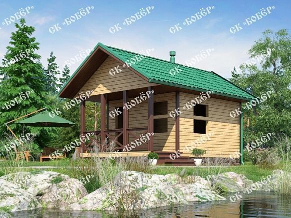 Сруб бани из бруса 4х6