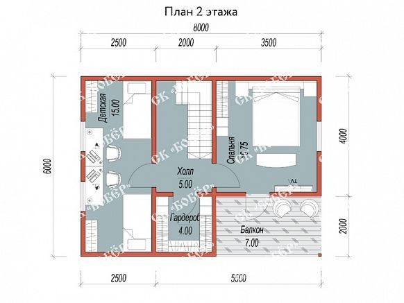 Сруб из бруса 6х8. фото