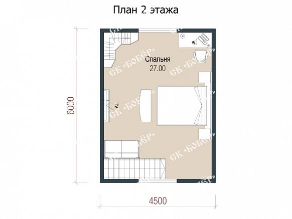 Дачный дом из бруса 6х7.55. фото